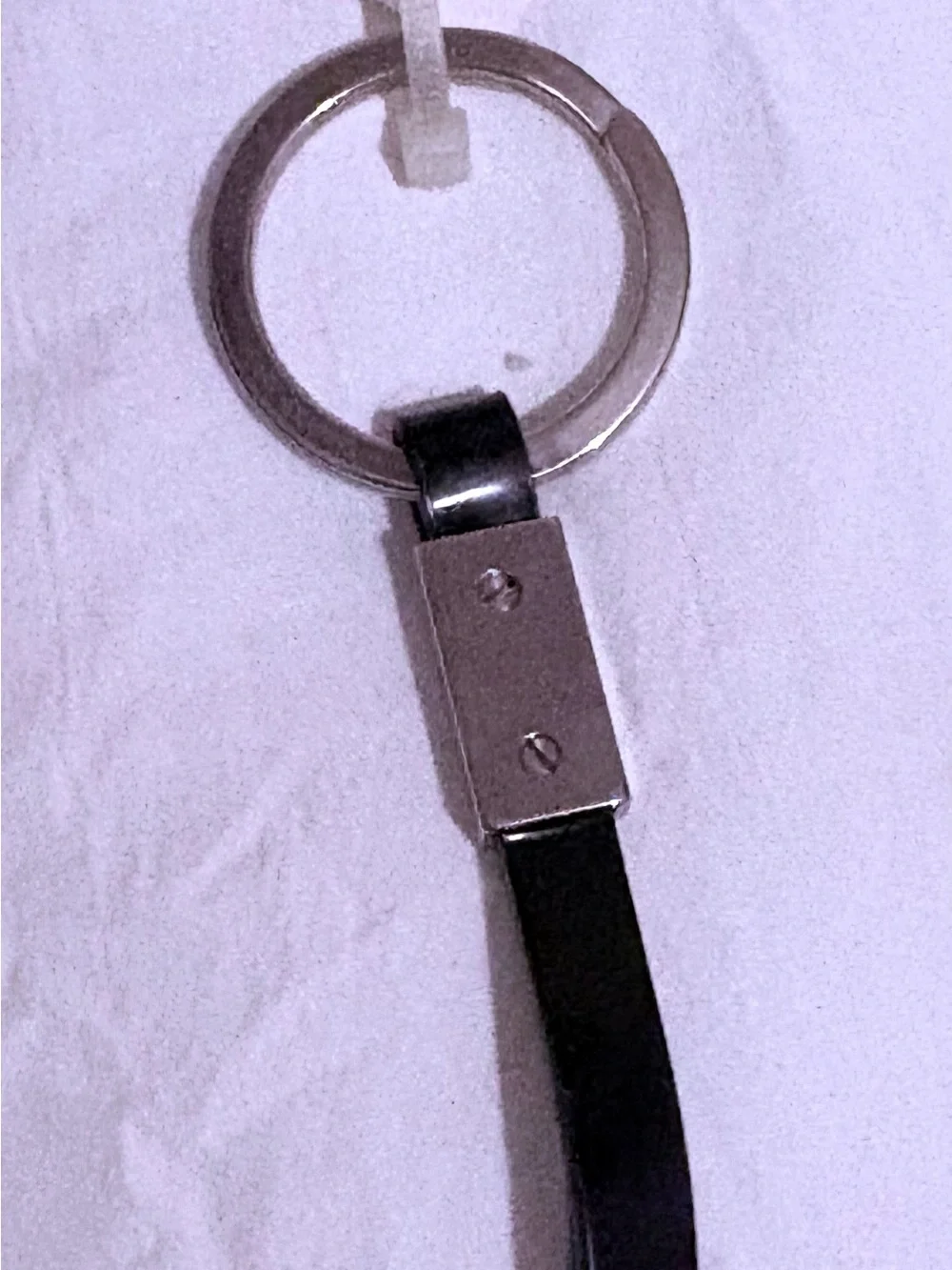 COACH Black Leather Strap Key Ring